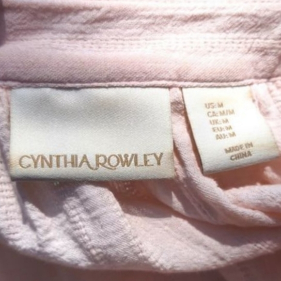 Cynthia Rowley Blush Pink Popover Blouse Lightweight Gauzy Spring V Neck Top EUC - Picture 10 of 11